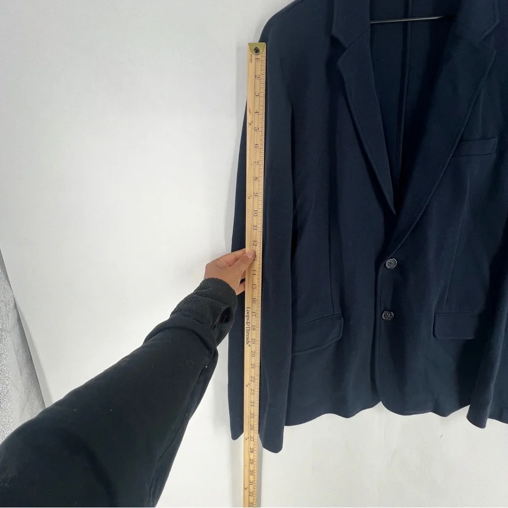 Michael Kors Men's Classic Navy Knit 2 Button‎ Blazer Elbow Patches Size L
